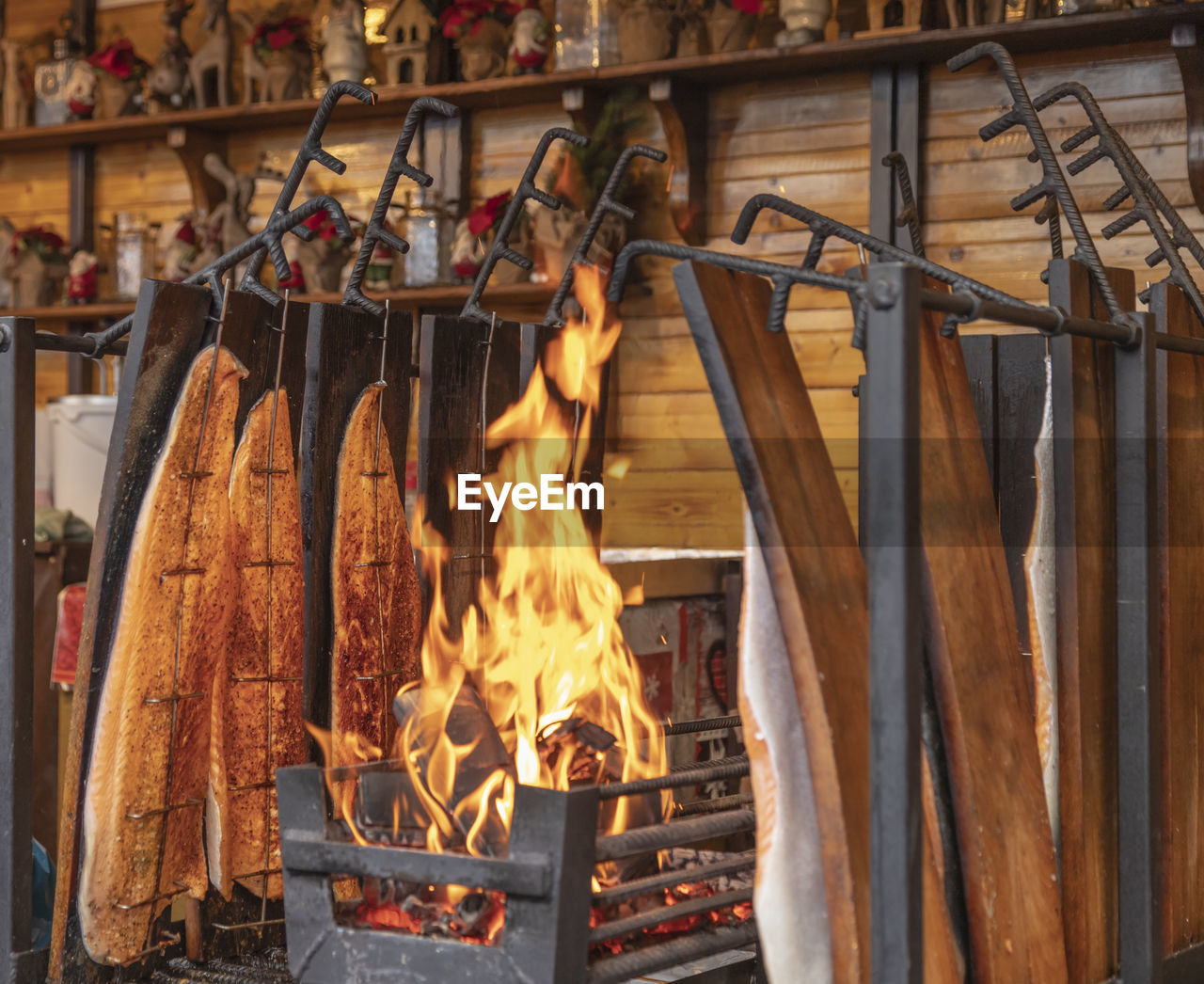 CLOTHES DRYING ON WOODEN LOG