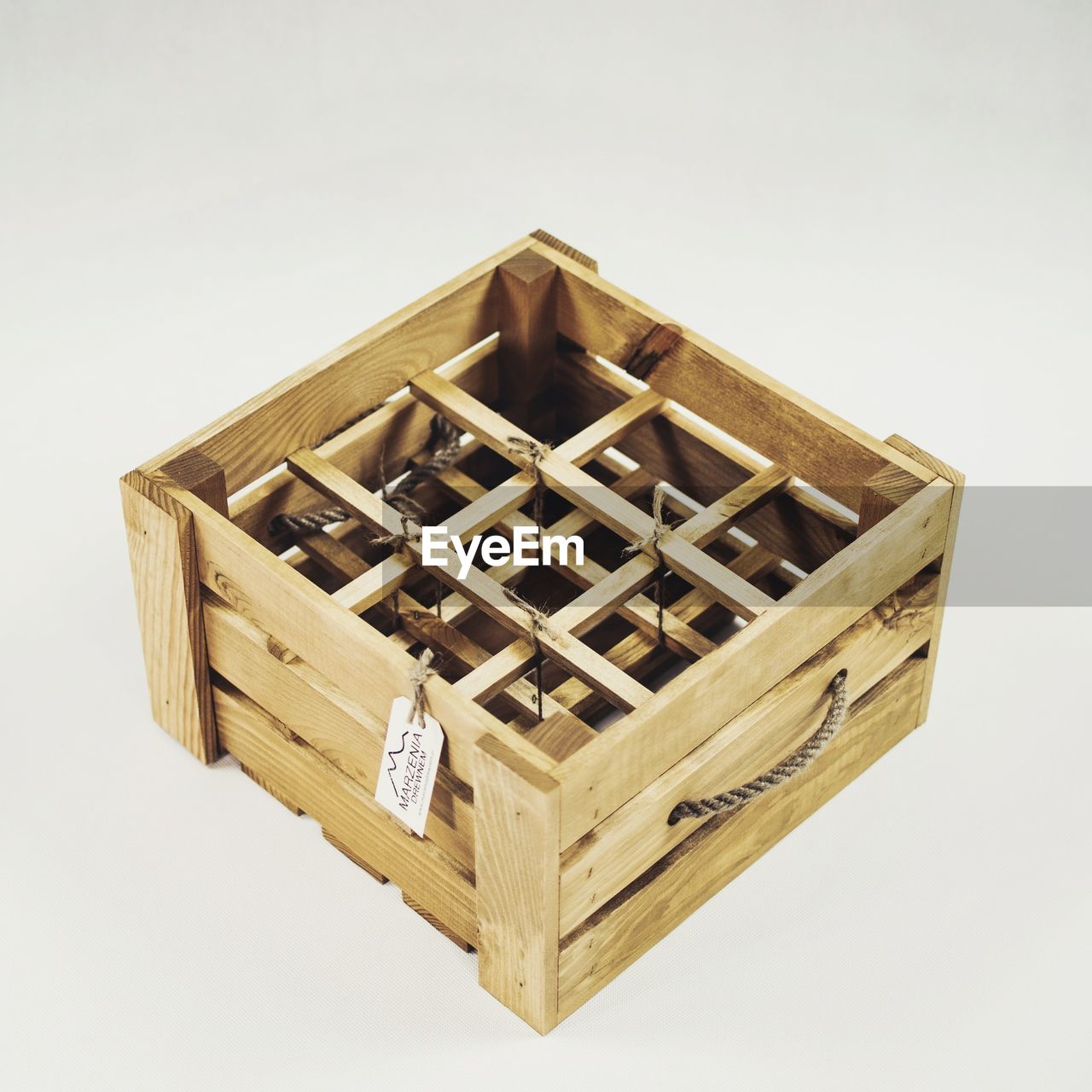 WOODEN BOX ON WHITE BACKGROUND