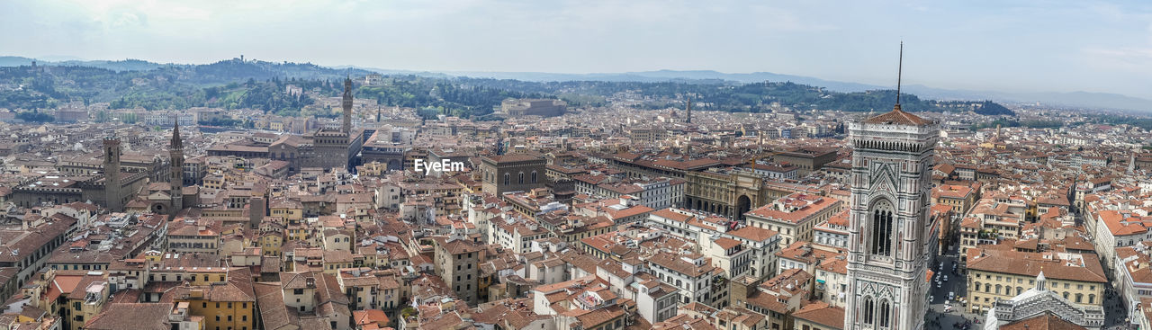 Aerial view of the historic center of florence with so many monuments