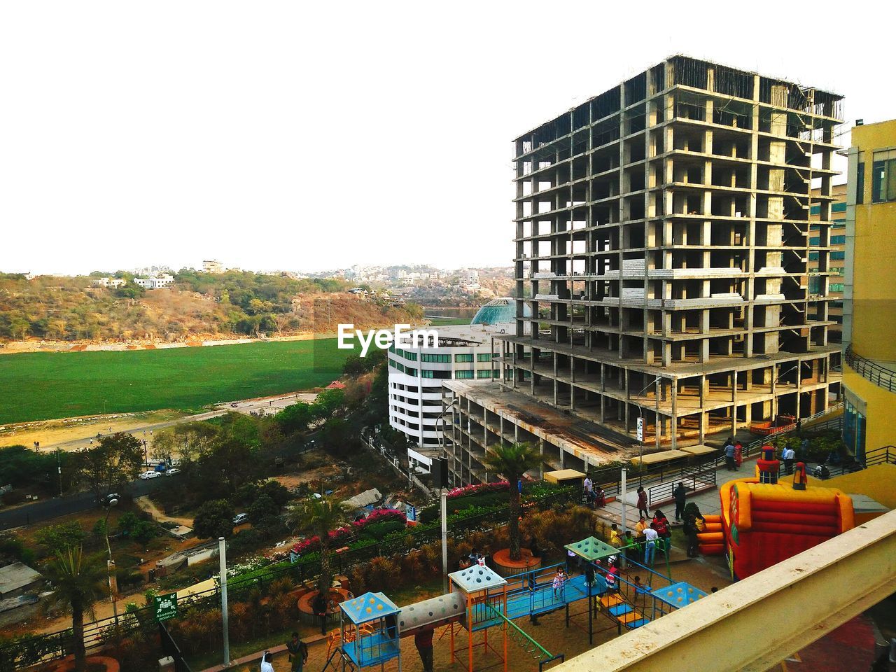 VIEW OF BUILT STRUCTURES AGAINST CLEAR SKY