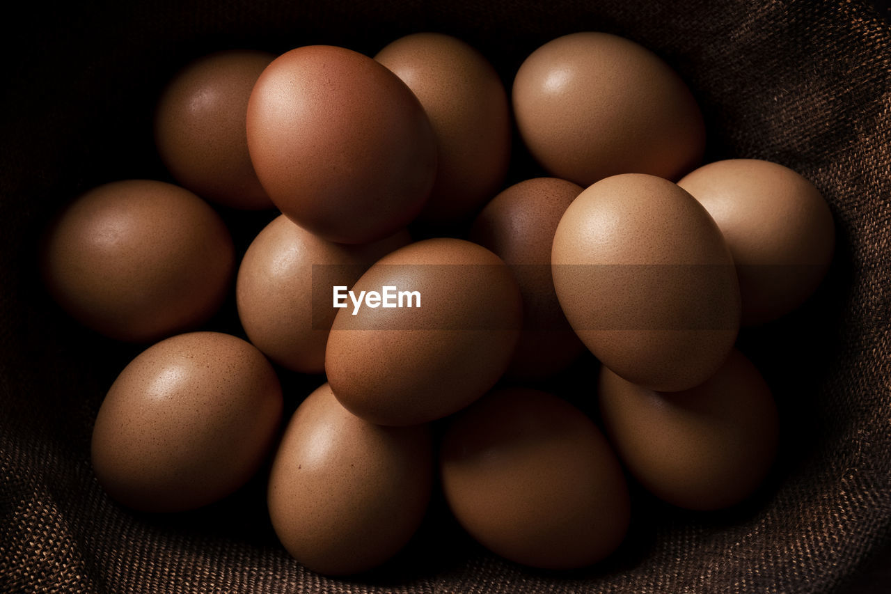 food, food and drink, egg, close-up, wellbeing, healthy eating, freshness, brown, raw food, studio shot, no people, fragility, indoors, animal egg, organic, group of objects, large group of objects, simplicity, still life, black background, protein, nature, ingredient