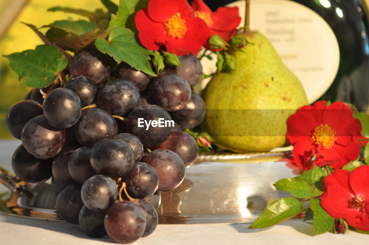 Close-up of fruits on table