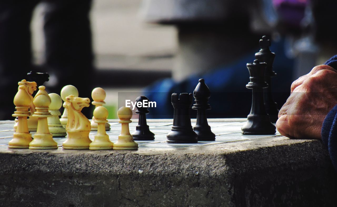 Close-up of chess pieces