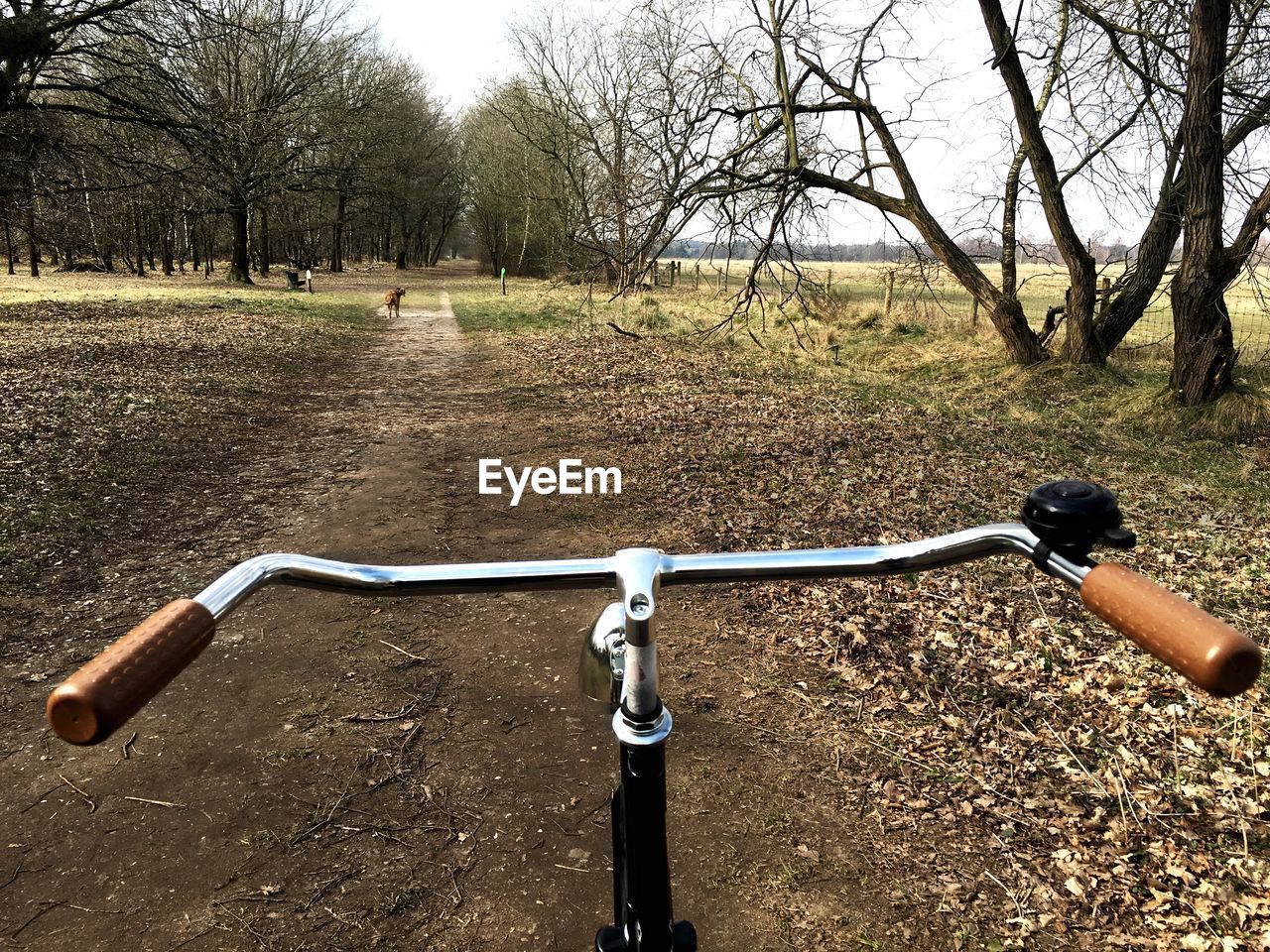 High angle view of bicycle on field