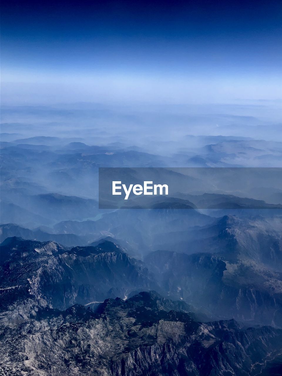 High angle view of dramatic landscape against sky