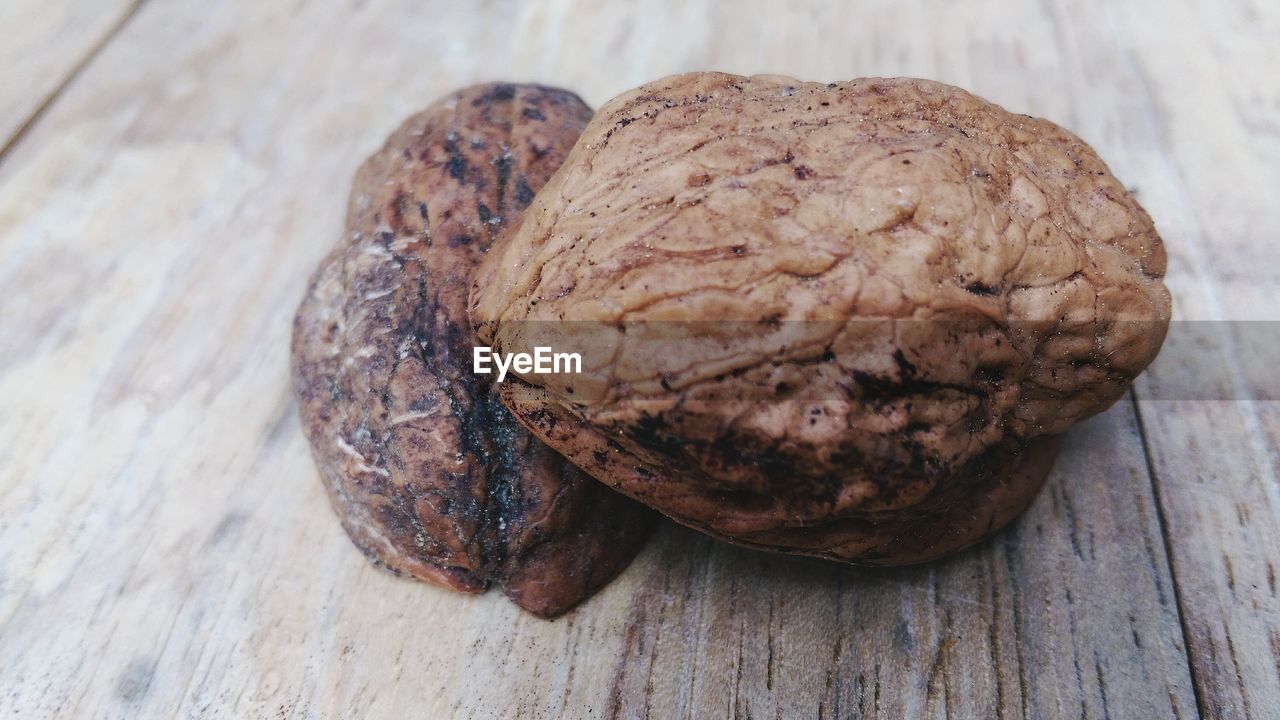 Close-up of walnuts on table