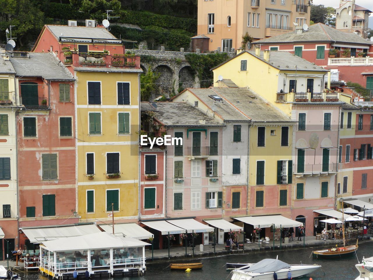 High angle view of buildings in city