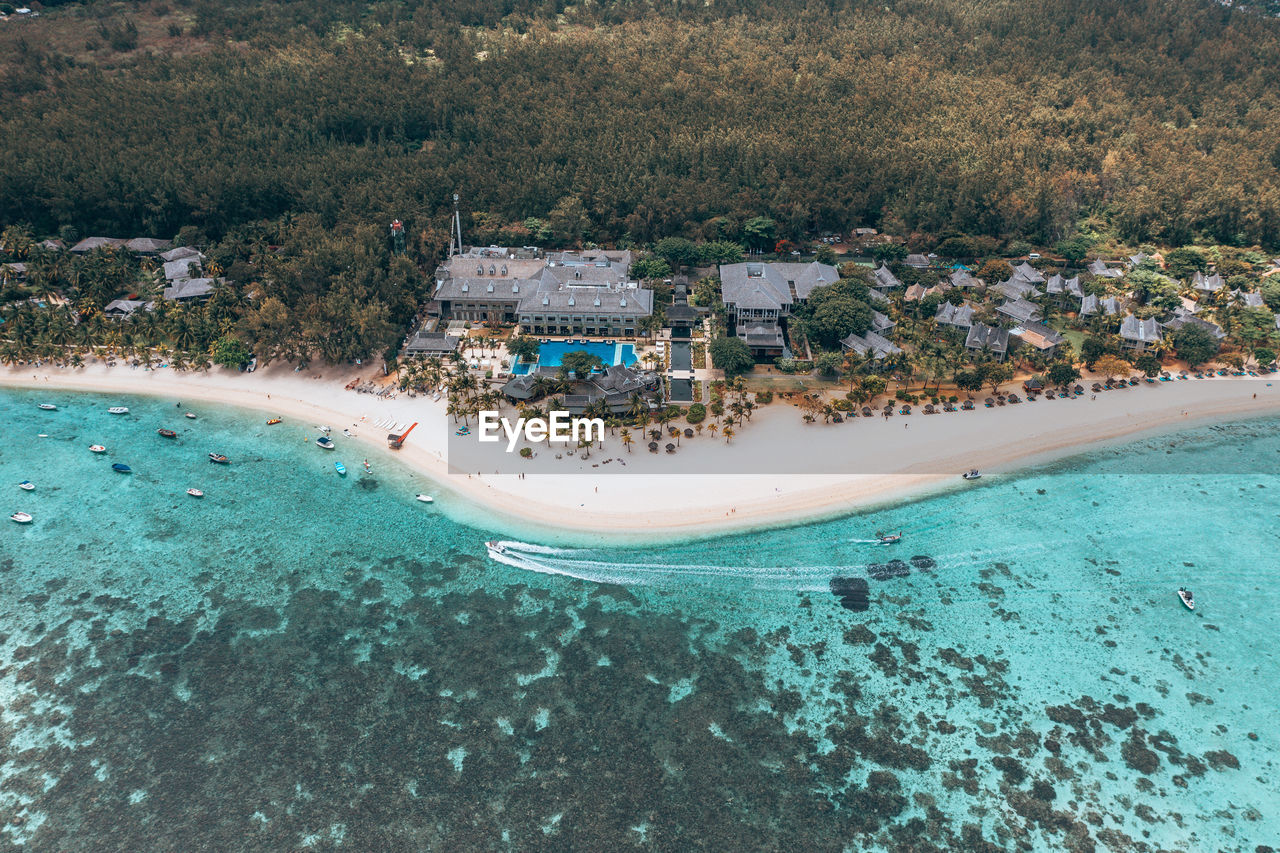 Aerial view of sea against sky