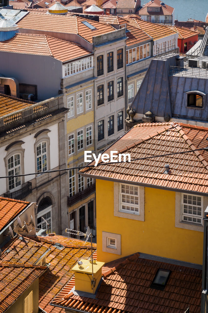 View over the roofs of the traditional dwellings of porto from the belvedere of vitoria, portugal