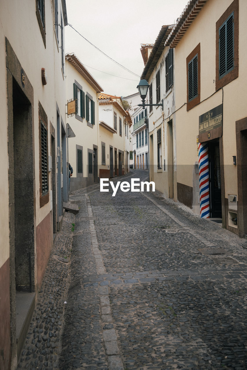 empty road amidst buildings