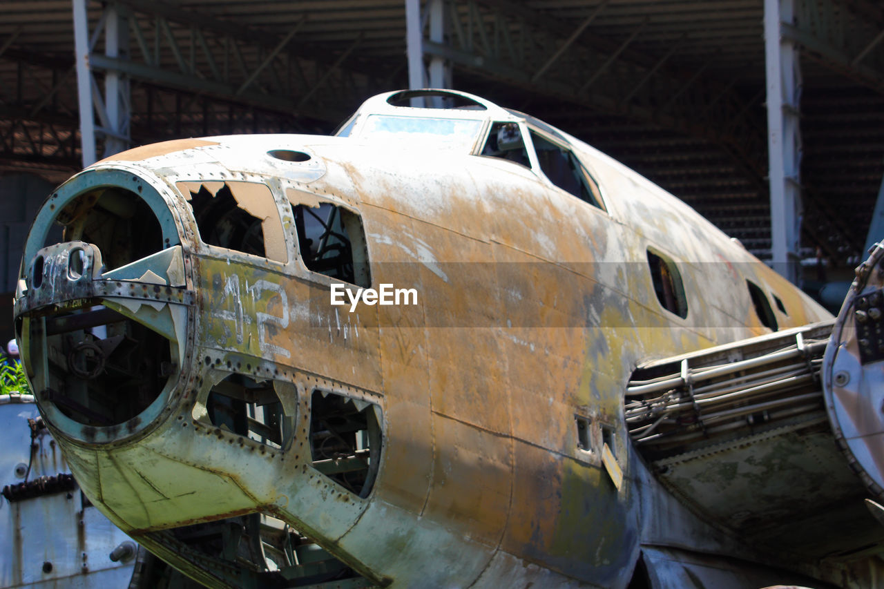 Abandoned veteran hudson bomber airplane fuselage