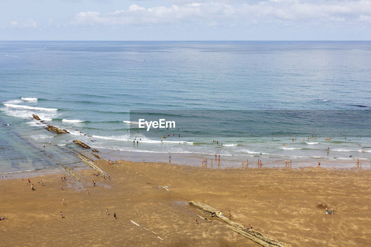 High angle view of beach against sky