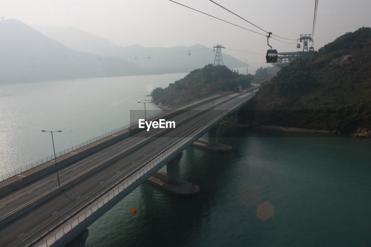 Bridge over river against sky