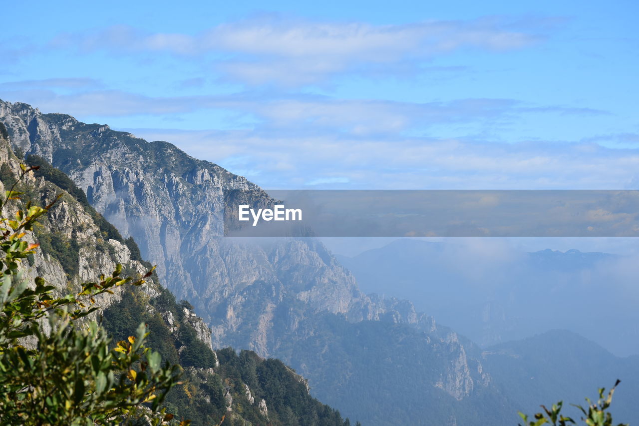 Scenic view of mountains against sky