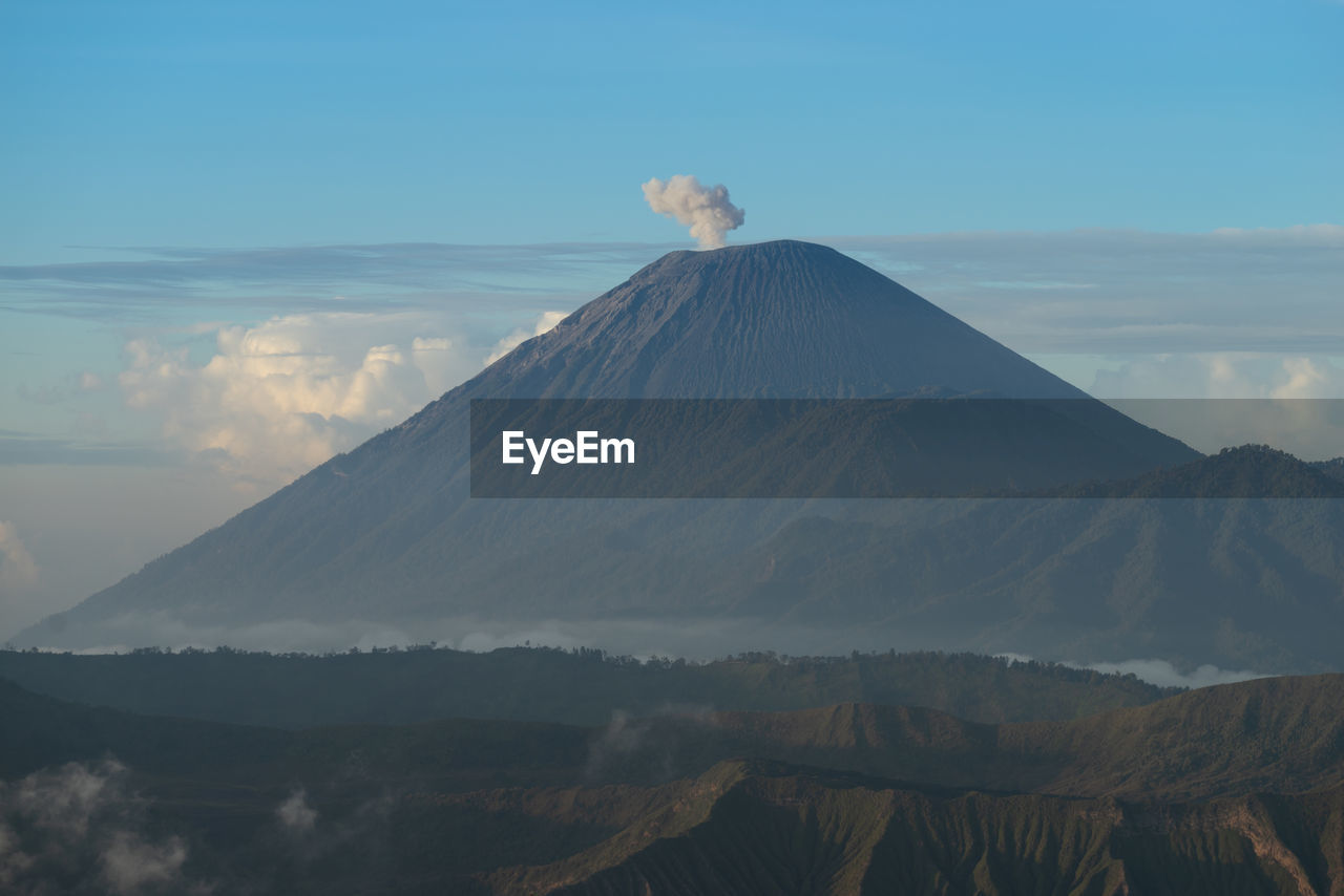 Scenic view of mountain range against sky