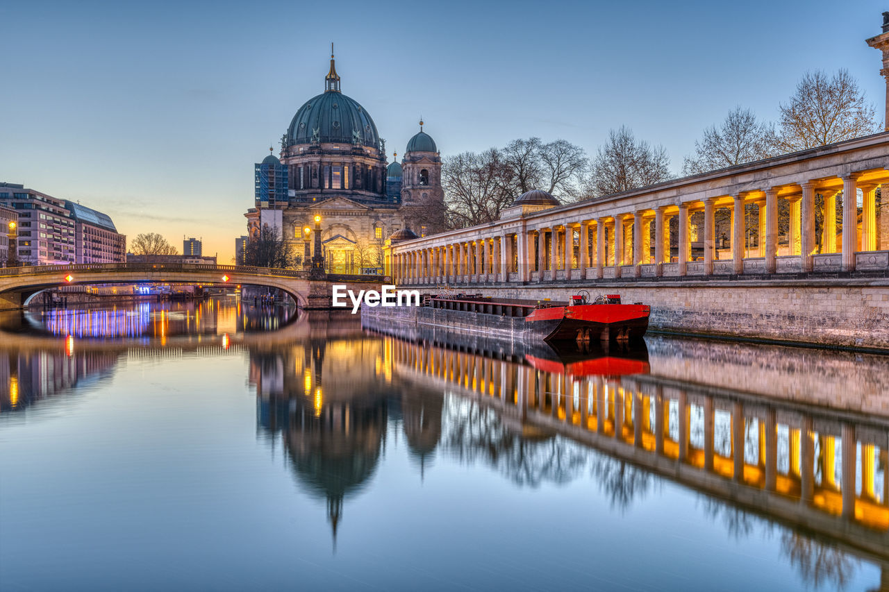 The berlin cathedral on the museum island before sunrise