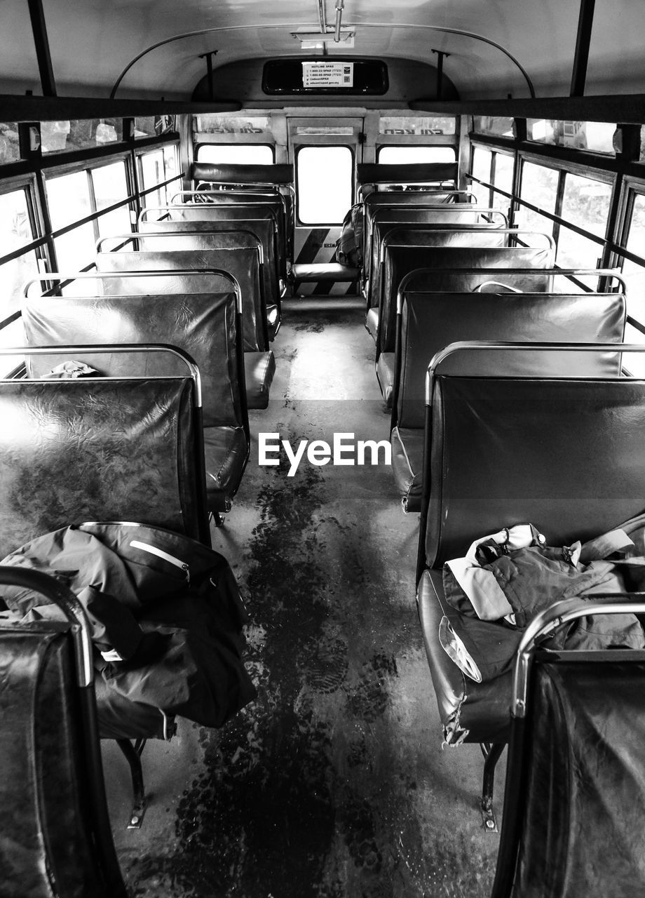 Empty seats in bus