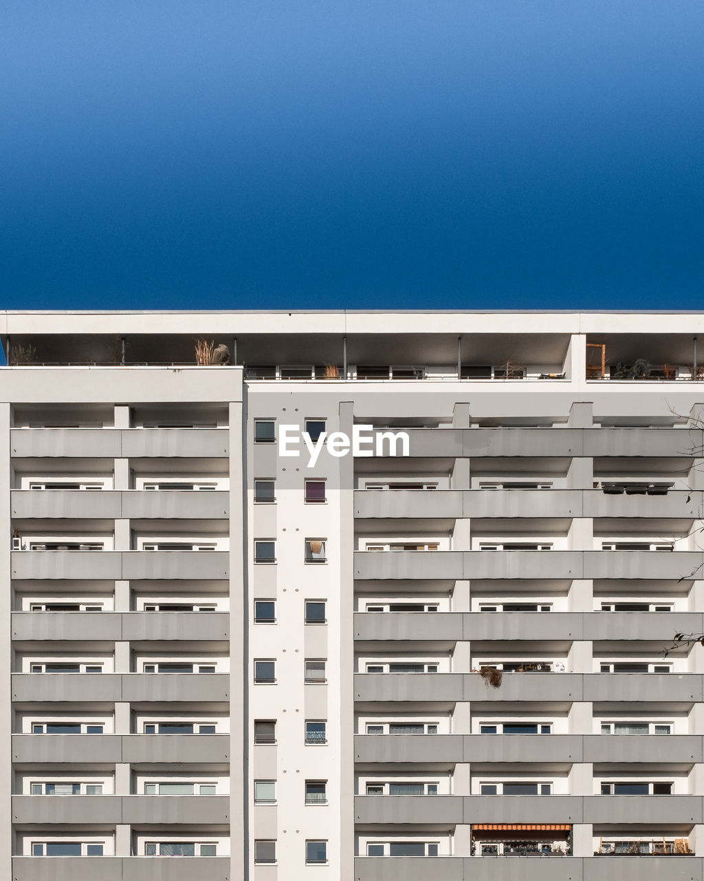 Building against clear blue sky