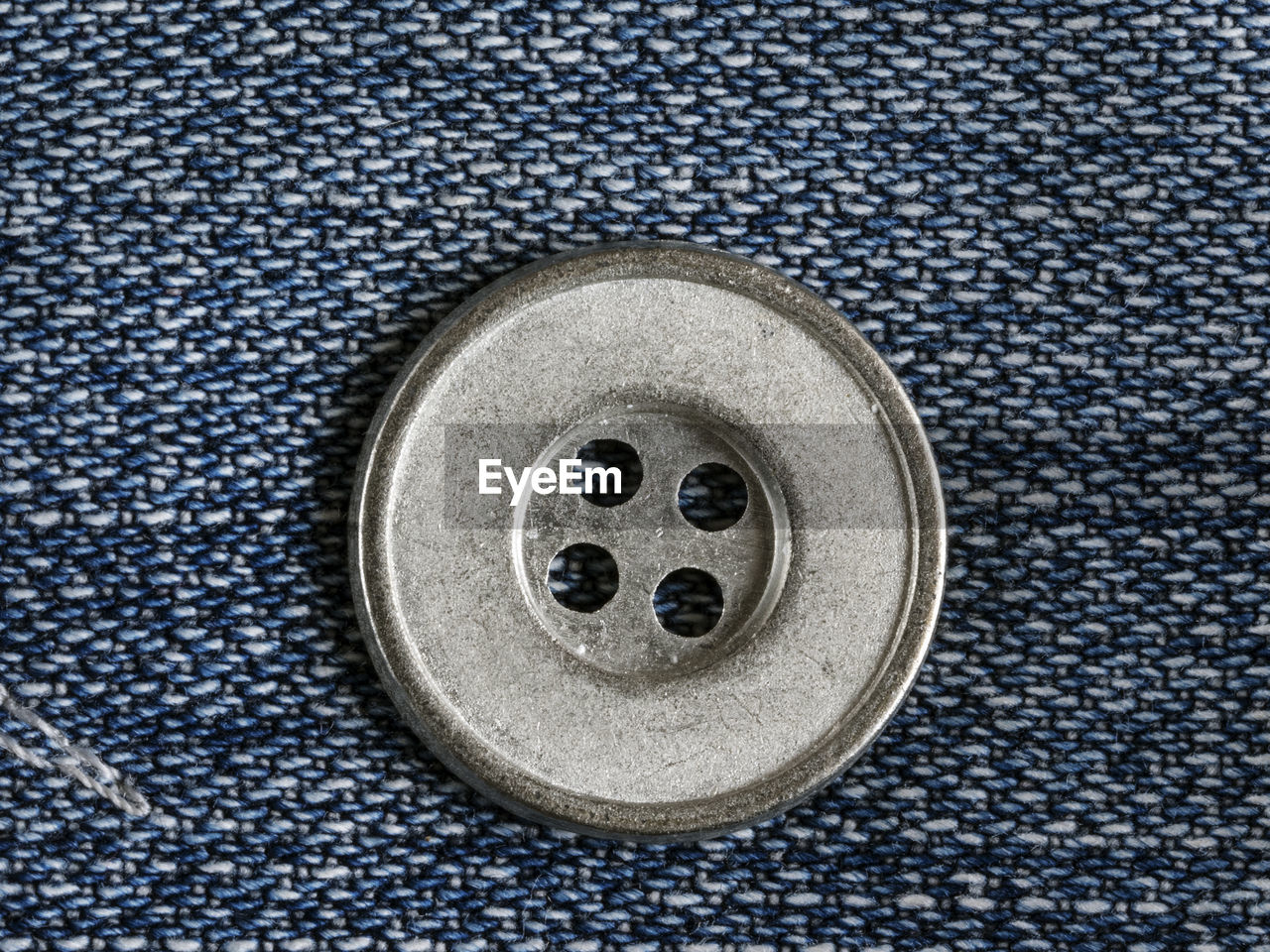 Close-up of button on jeans
