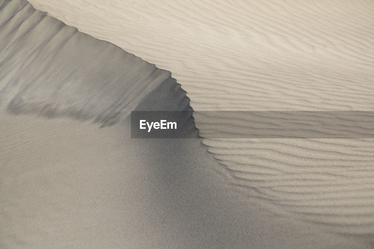 HIGH ANGLE VIEW OF SAND DUNES ON LAND