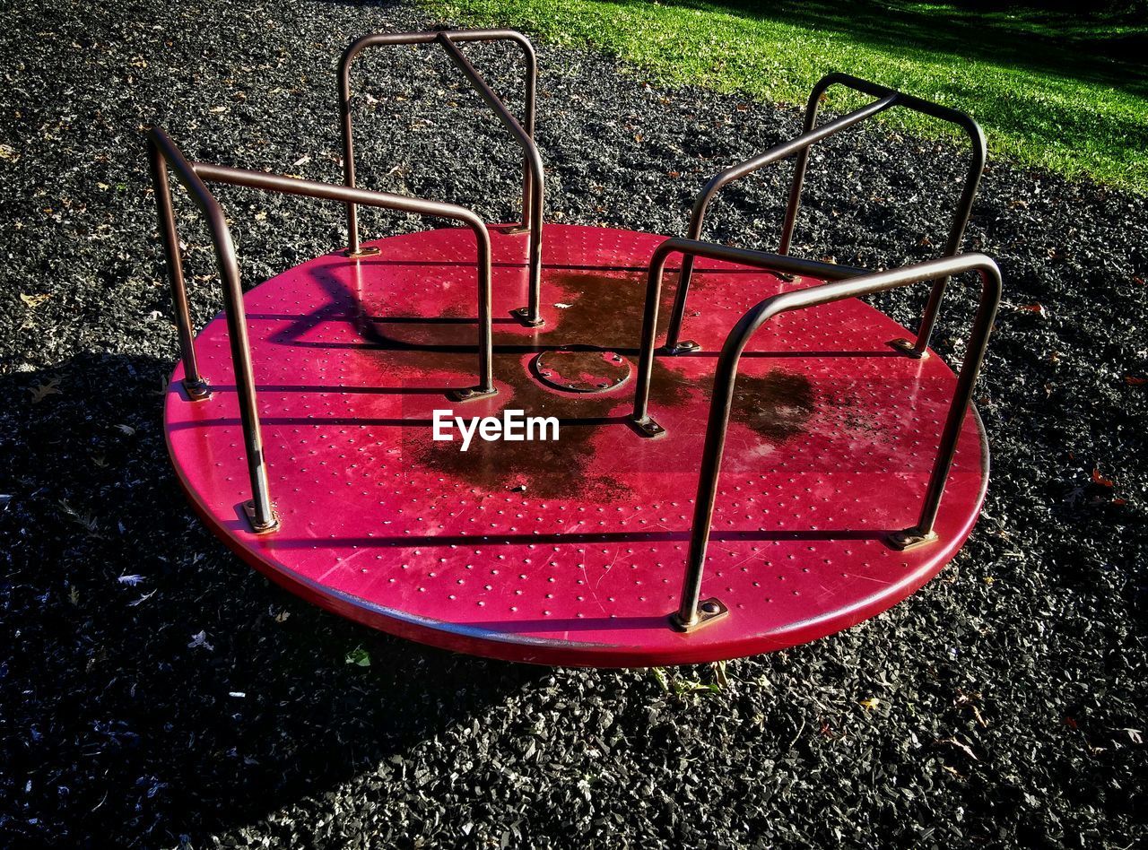 High angle view of merry-go-round at park