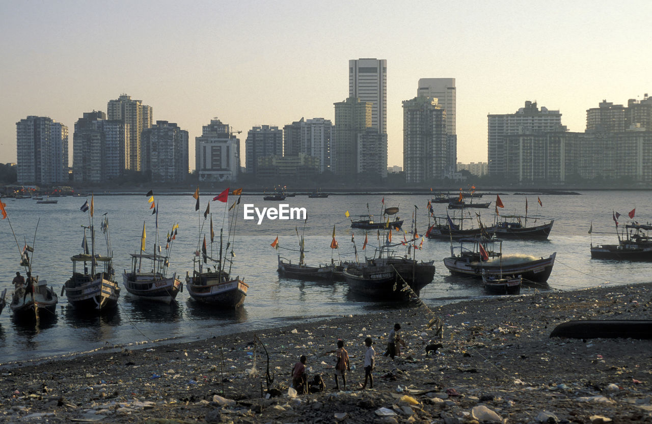 boats moored at harbor