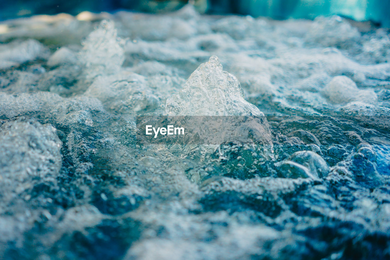 Close-up of bubbles in swimming pool