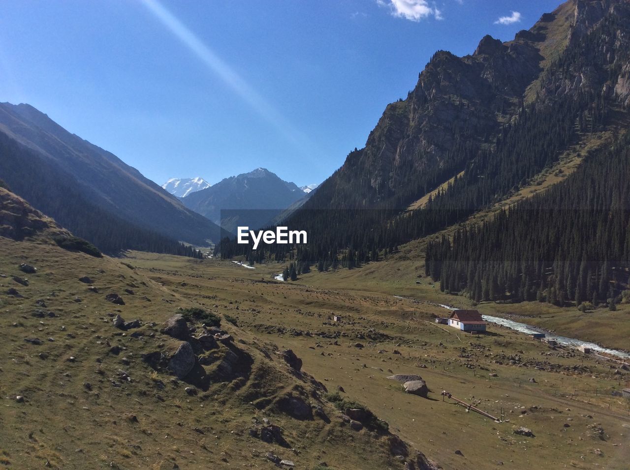 Scenic view of mountains against sky