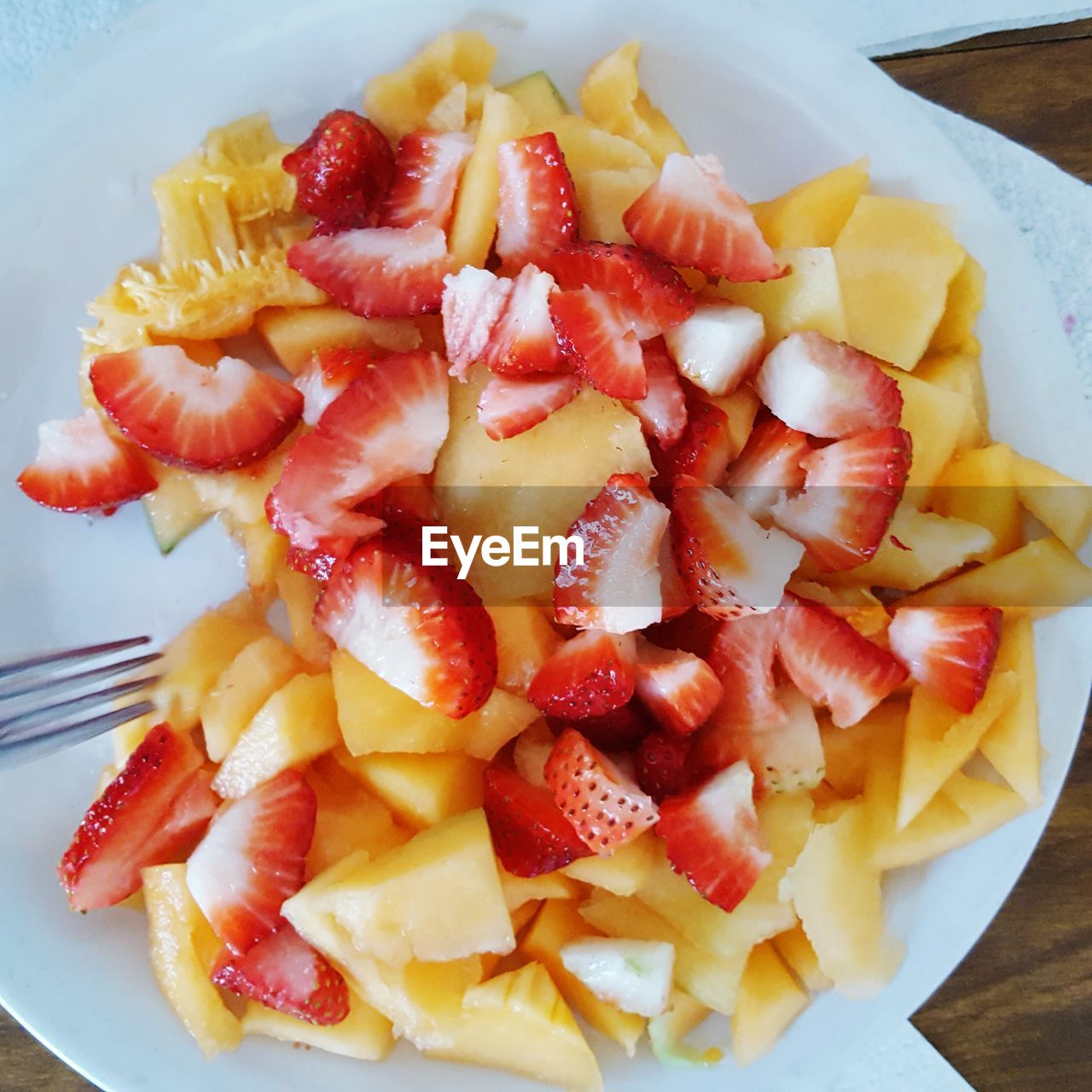 Close-up of fruits in plate