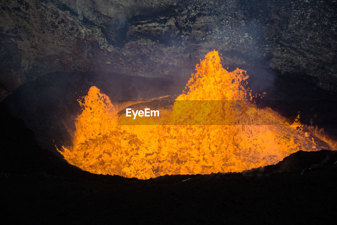 High angle view of lava