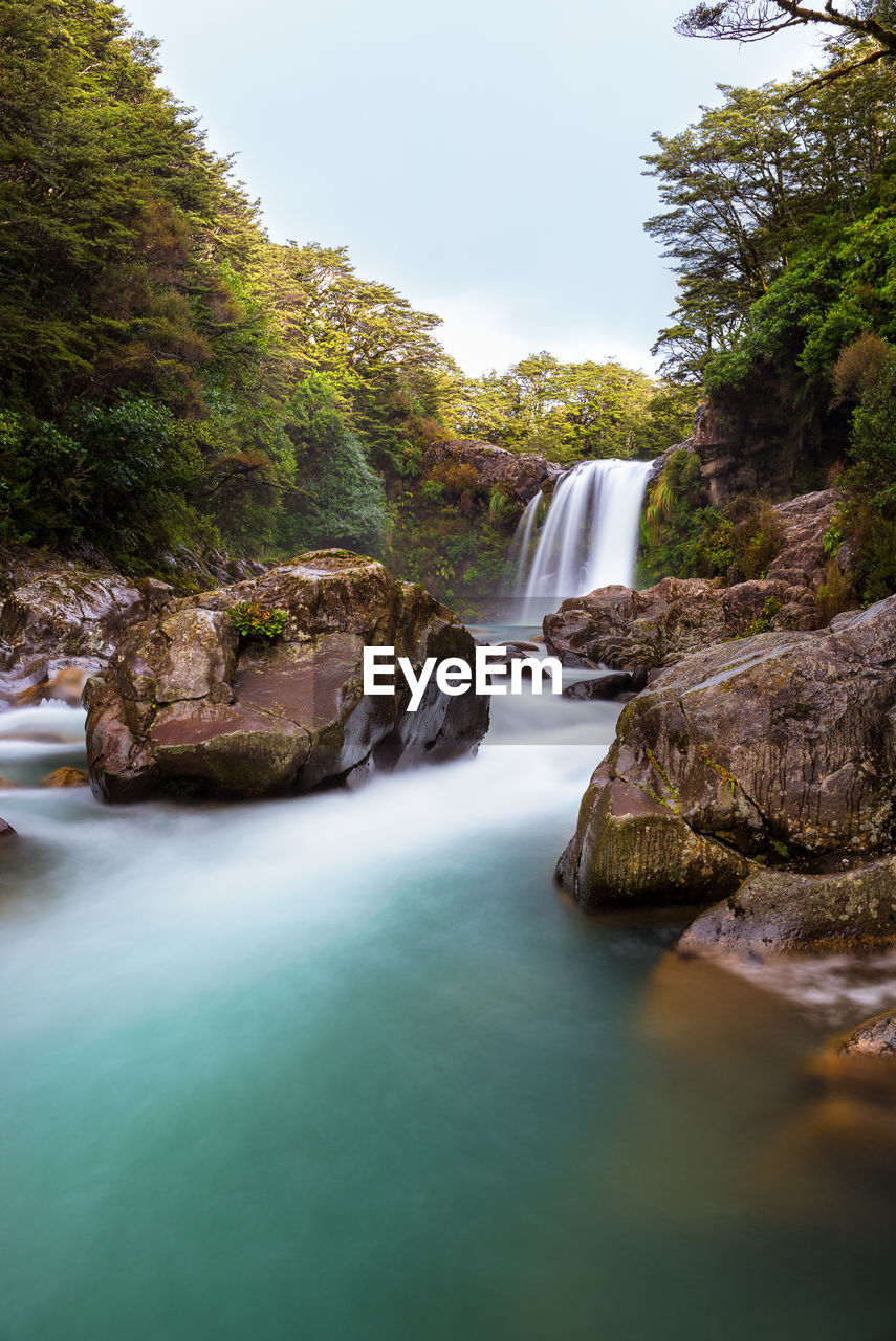 Scenic view of waterfall