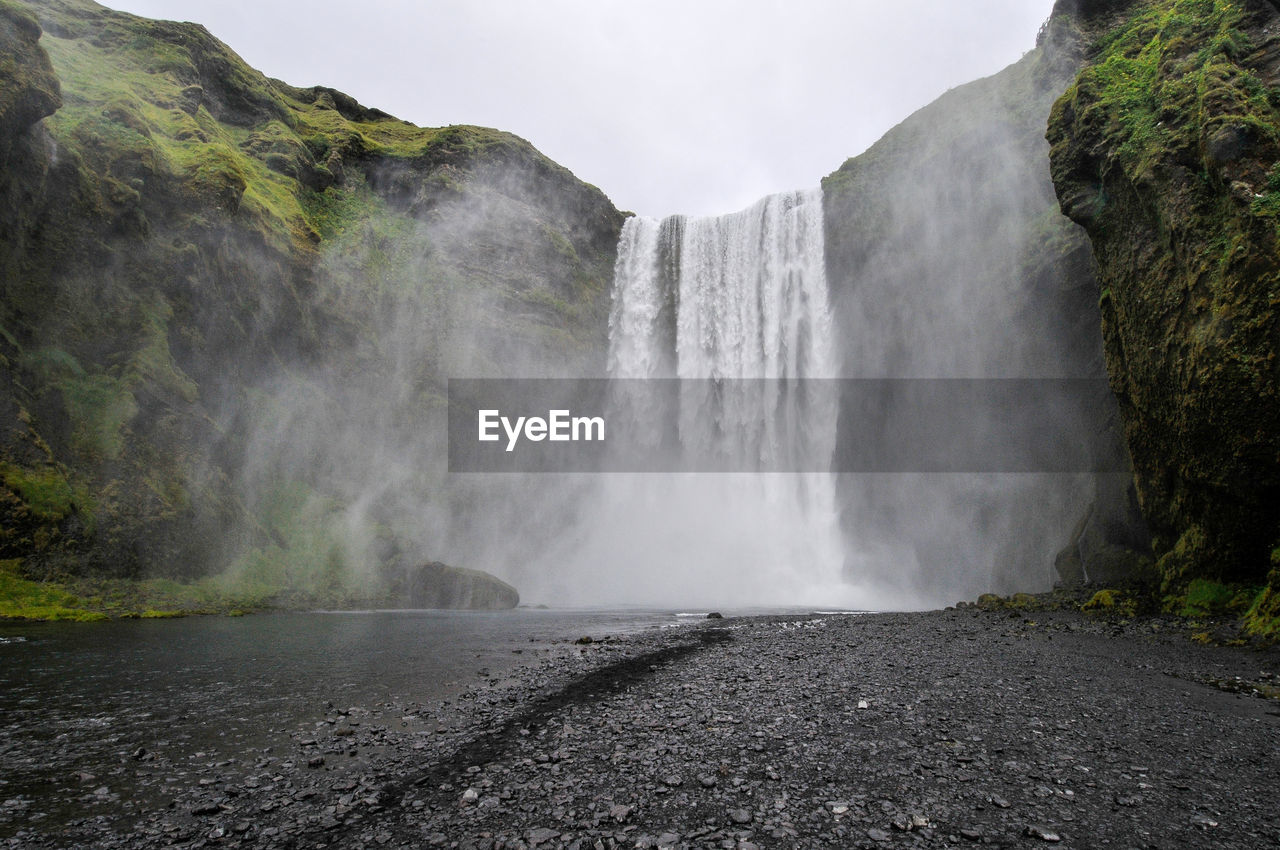 Scenic view of waterfall