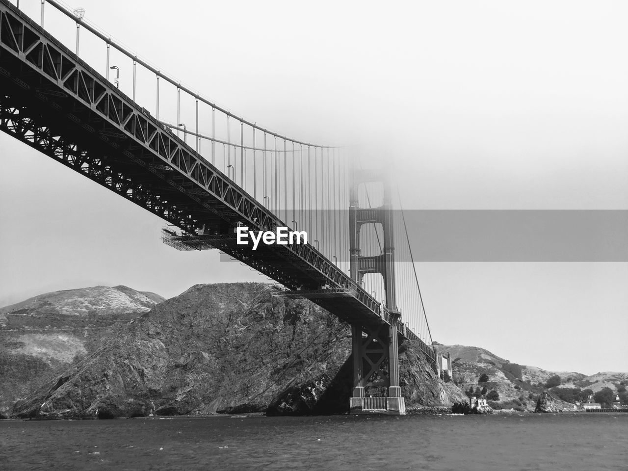 Suspension bridge over sea