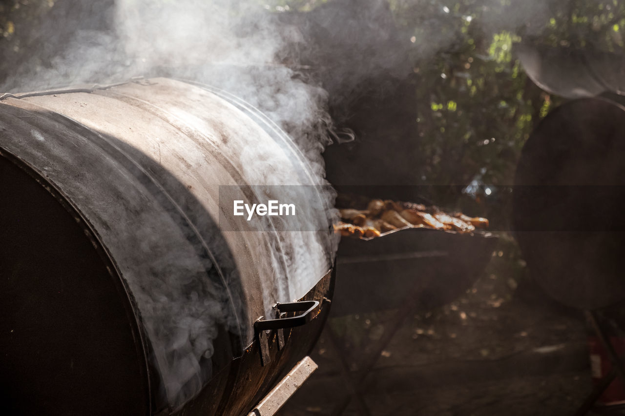 Close-up of barbecue grill