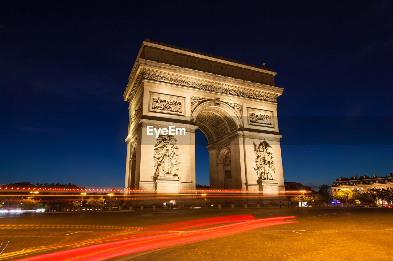 LIGHT TRAILS ON MONUMENT