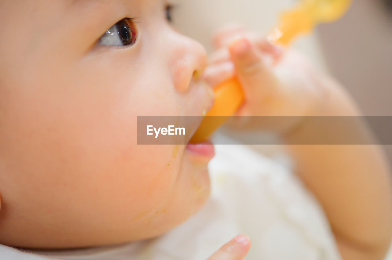 Close-up of cute baby girl