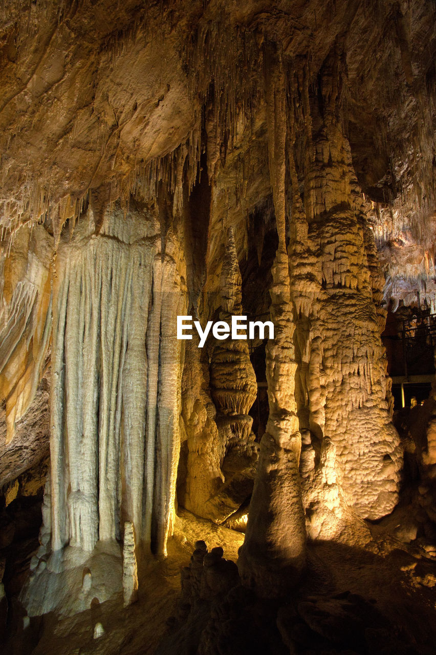 Low angle view of rock formation in cave