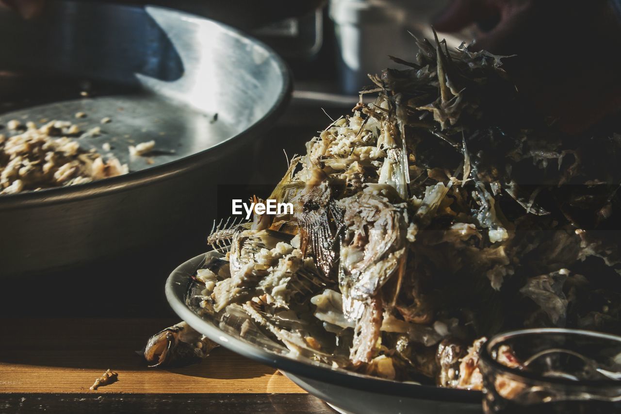 Close-up of food on table