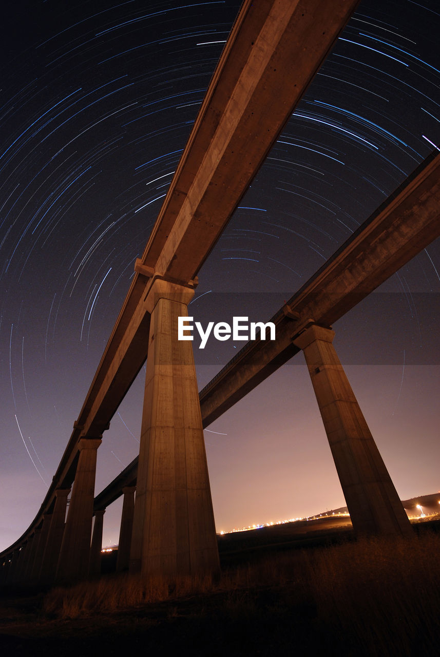 Train bridge and 1.5 hour long exposure of star trails