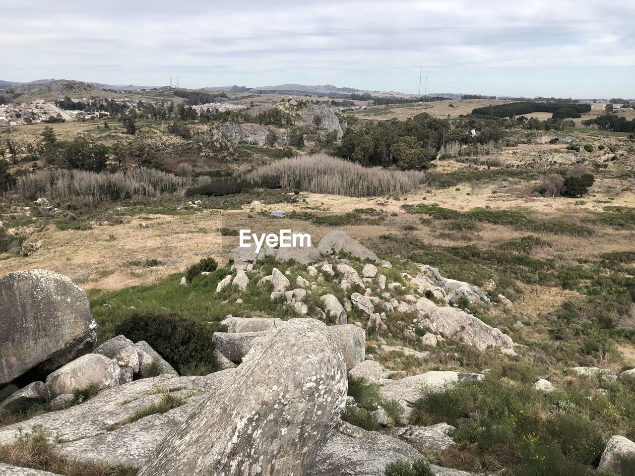 Scenic view of land against sky