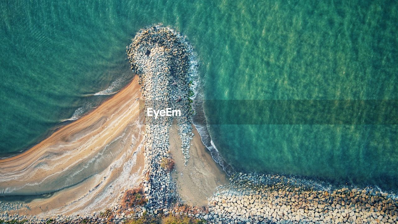 Birds eye view of beach