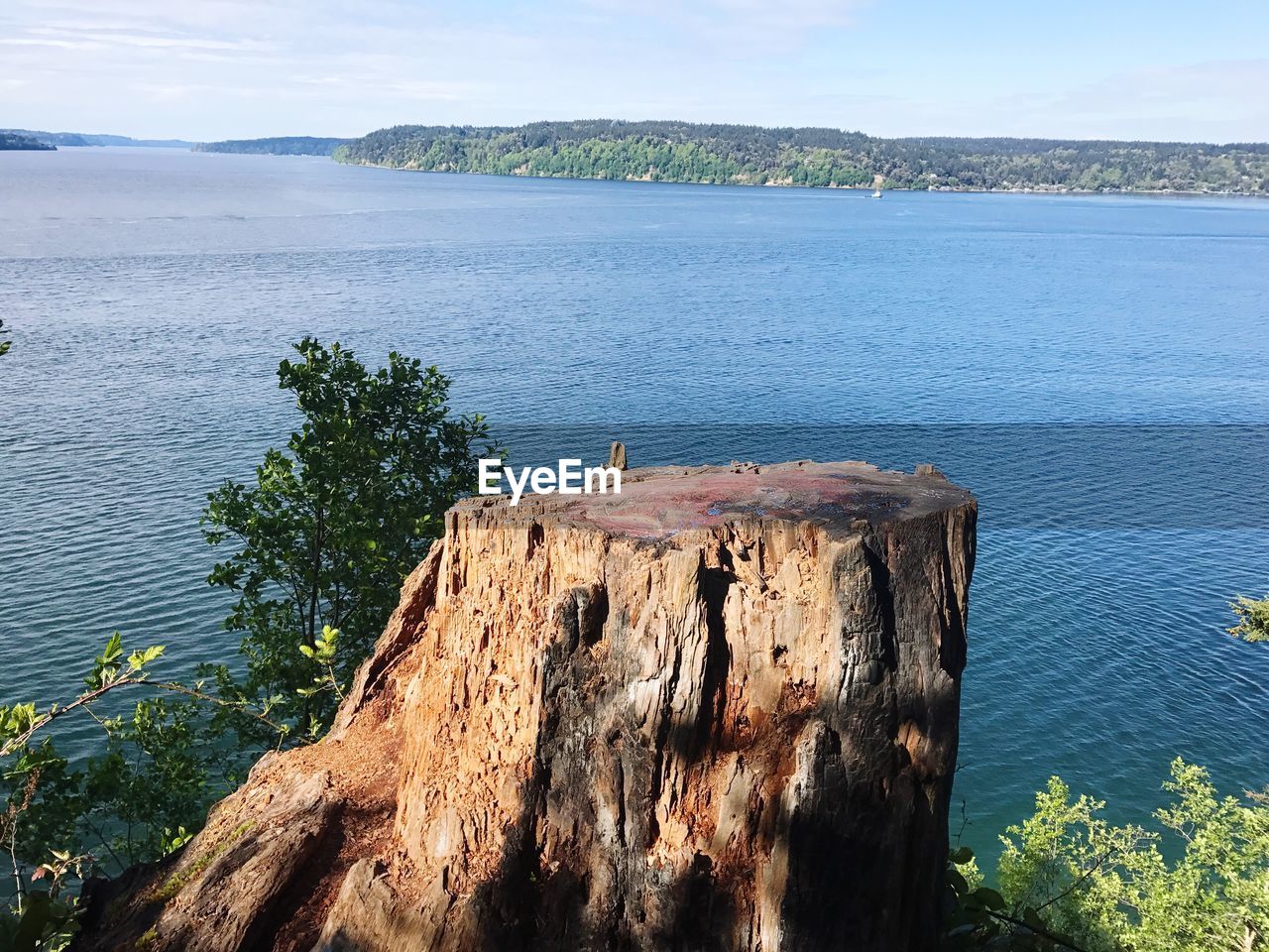 High angle view of sea against sky