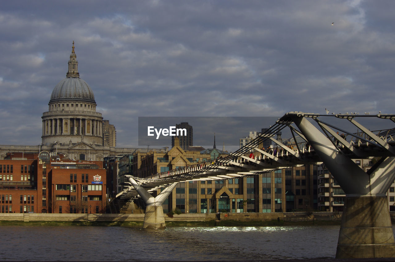 View of buildings against cloudy sky