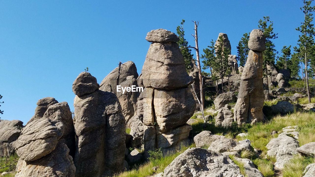 LOW ANGLE VIEW OF ROCK FORMATION AGAINST SKY