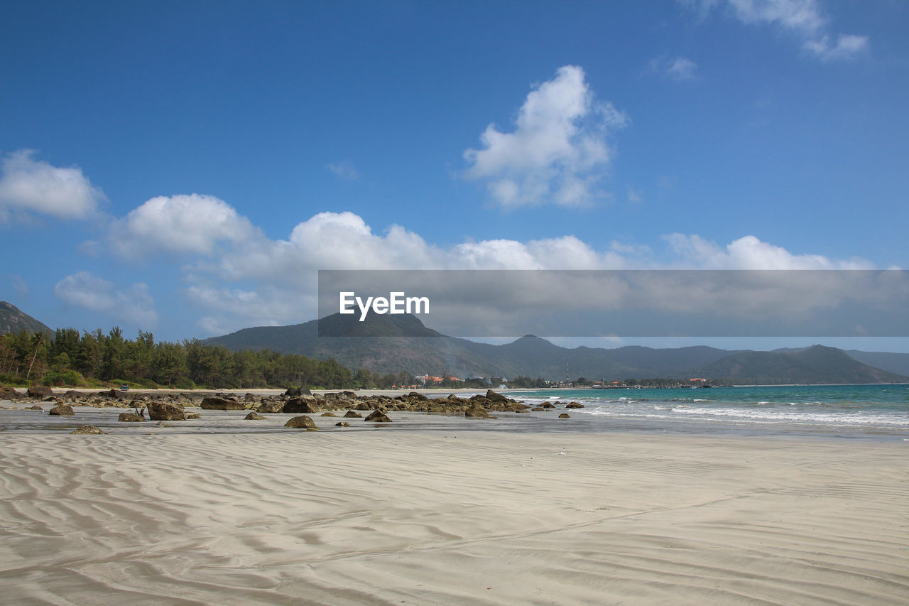 Scenic view of beach against sky