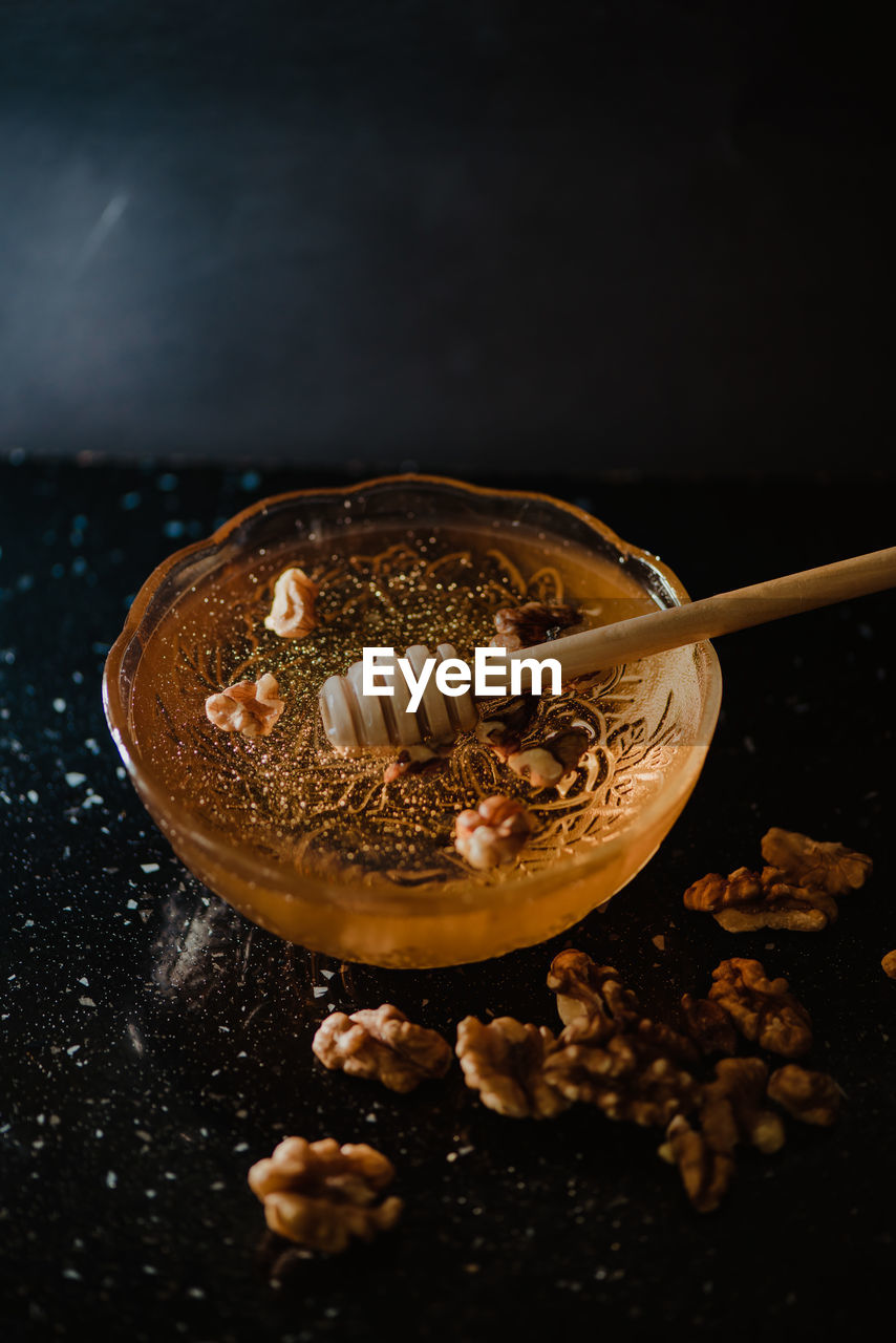 CLOSE-UP OF DESSERT IN BOWL ON TABLE