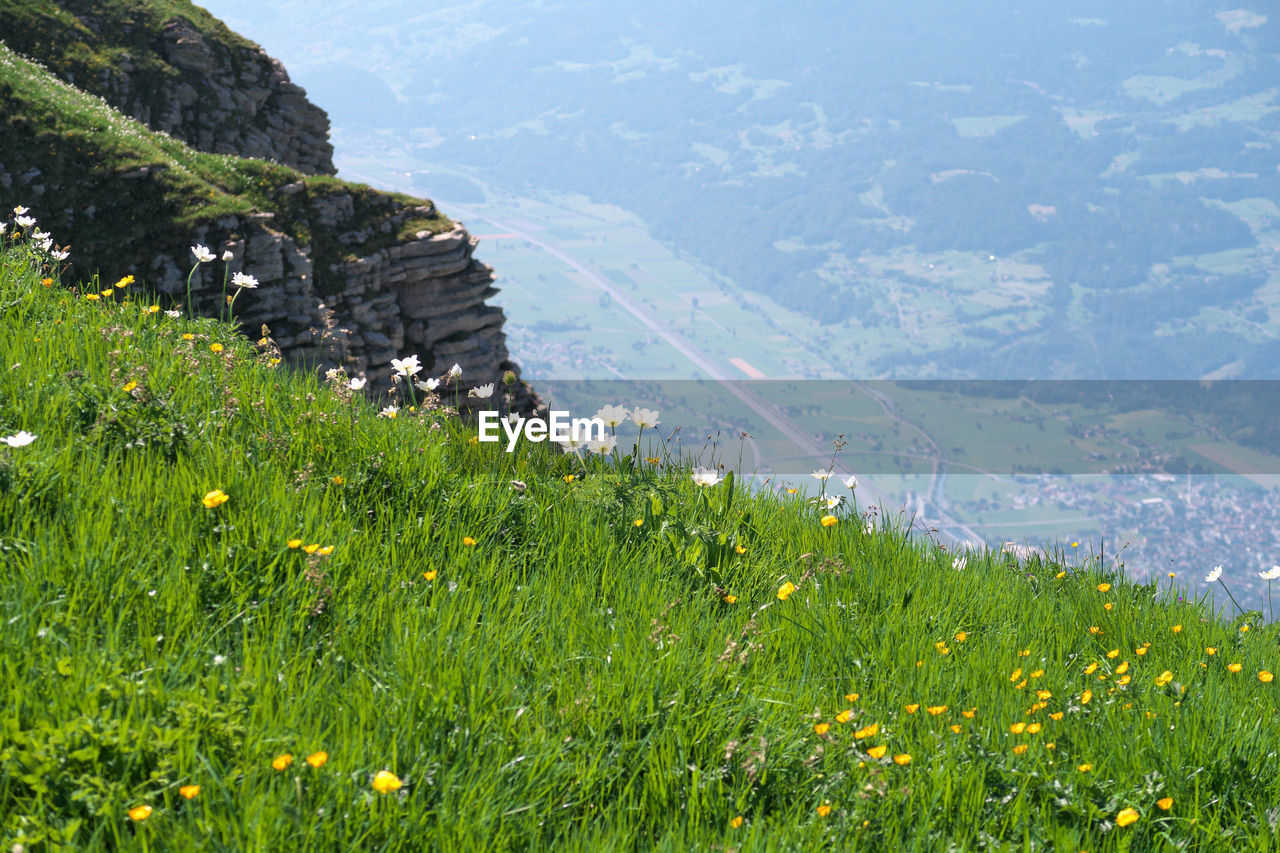 SCENIC VIEW OF LAND AND MOUNTAINS