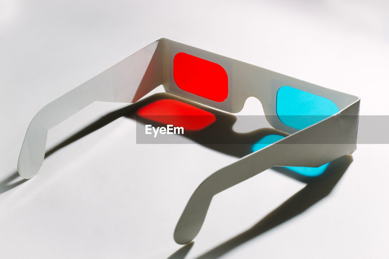 Close-up of 3d-glasses on white background