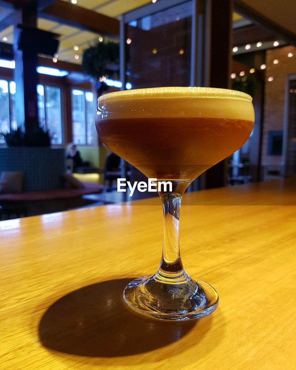 Close-up of drink on bar counter