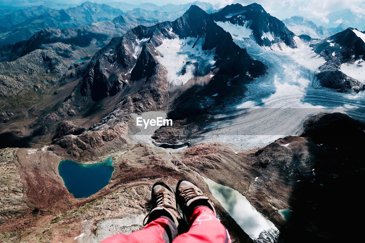 Low section of hiker on cliff